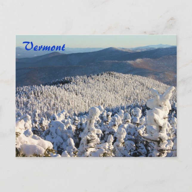 Cartão Postal Vermont Montanhas Verdes Monte Abraham Inverno (Frente)