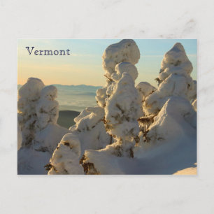 Cartão Postal Vermont, montanhas verdes, no inverno