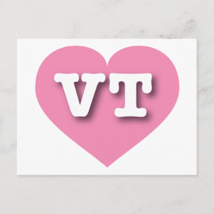 Cartão Postal Vermont Pink Heart - Eu amo a TV