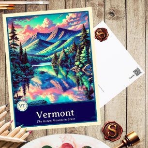 Cartão Postal Vermont Postcard em estilo anime com sombreament