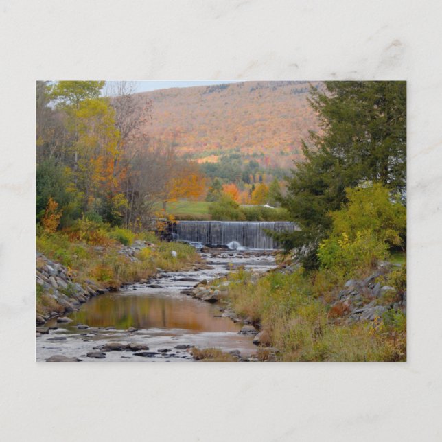 Cartão Postal Vermont Stream Waterfall Autumn (Frente)