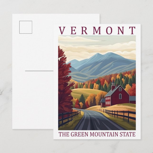 Cartão Postal Vermont the Green Mounains State USA Viagem Place (Frente/Verso)