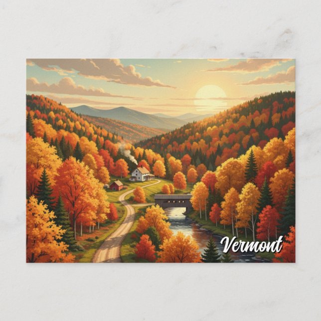 Cartão Postal Vermont Viagem (Frente)