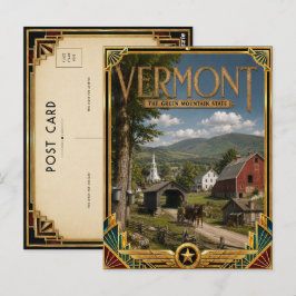 Cartão Postal Vermont Vintage Art Deco Idade Dourada