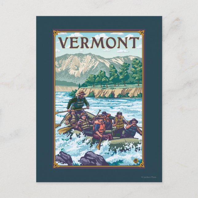 Cartão Postal VermontRiver Rafting Cena (Frente)