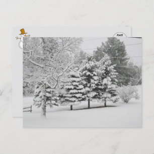 Cartão Postal Vermont's Snowy Winter em B&W
