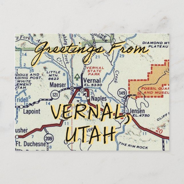 Cartão Postal Vernal Utah Postcard (Frente)