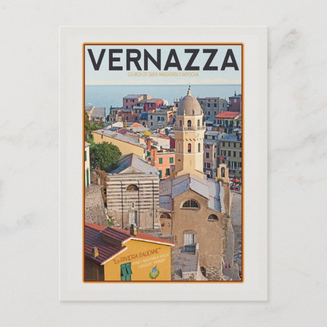 Cartão Postal Vernazza - Igreja dos Papais noeis Margherita d'An (Frente)