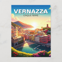Cartão Postal Vernazza, pôr do sol de Cinqua Terra Magnet
