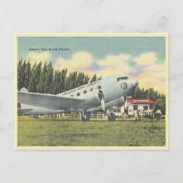 Cartão Postal Vero Beach, Florida Vintage Airport e Airplane
