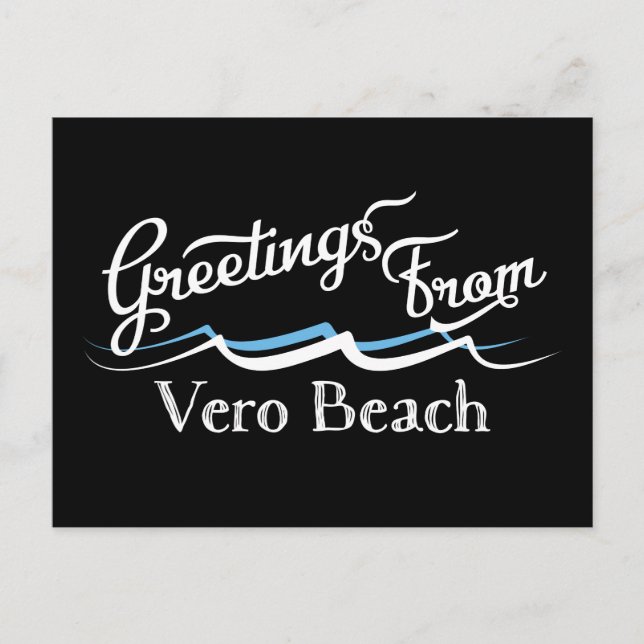 Cartão Postal Vero Beach Water Waves (Frente)