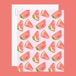 Cartão Postal Verões: Watercolor Watermelon Slices