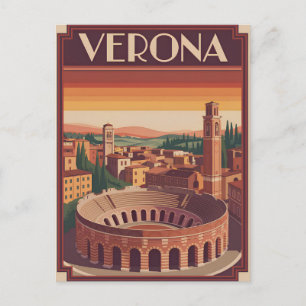 Cartão Postal Verona Itália vintage