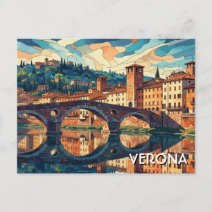 Cartão Postal Verona Ponte Itália Viagem