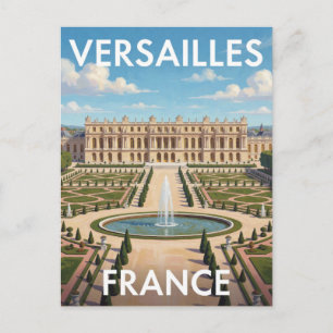 Cartão Postal Versalhes França Palácio Histórico Jardim Marco