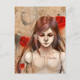 Cartão Postal Versão vermelha de beleza sintética