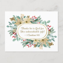 Versículo da Bíblia de Natal Floral Graças a Deus