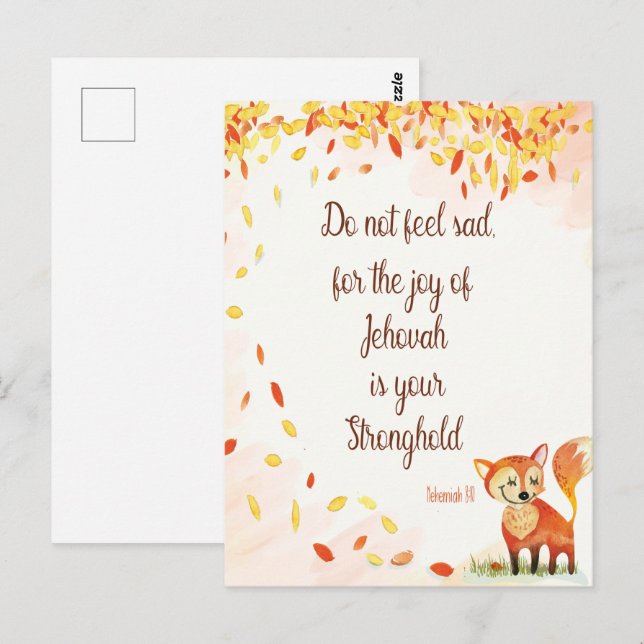 Cartão Postal Verso bíblia - Notebook Nehemiah 8:10 (Frente/Verso)