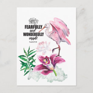 Cartão Postal Verso da bíblia com ilustrações de aquarela