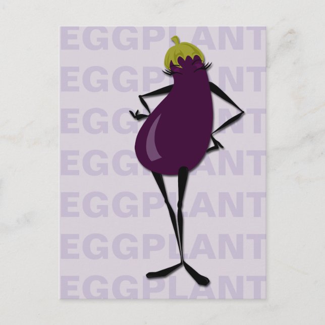 CARTÃO POSTAL VERTICAL DE TIPOGRAFIA DE EGGPLANTE  (Frente)