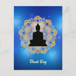 Cartão Postal Vesak Day Buddha e Mandala Vaisakha Purnima