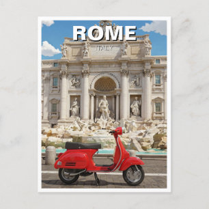 Cartão Postal Vespa em Roma Itália