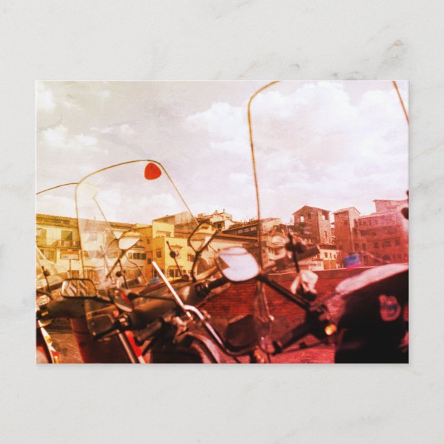 Cartão Postal Vespas in Florence (Frente)