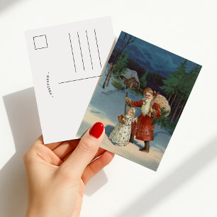 Cartão Postal Véspera de Natal   Feriado Vintage