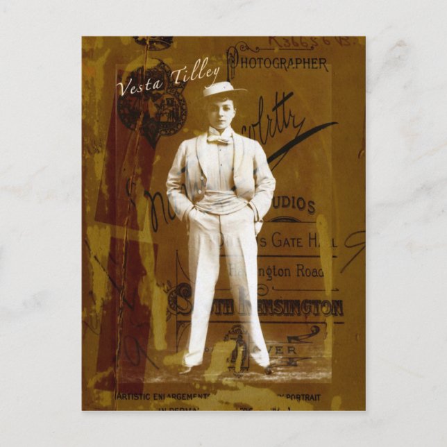 Cartão Postal Vesta Tilley (Frente)