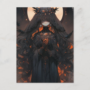 Cartão Postal Vestida de mulher em preto