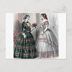 Cartão Postal Vestido de bola Antebellum das senhoras da forma