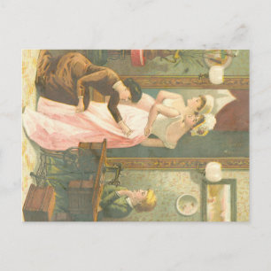 Cartão Postal Vestido de fazer de senhoras vitorianas