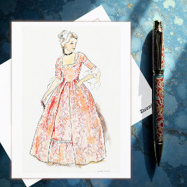 Cartão Postal Vestido de Vintage por Lillian Causey