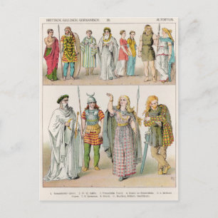 Cartão Postal Vestido dos britânicos, gauleses e alemães