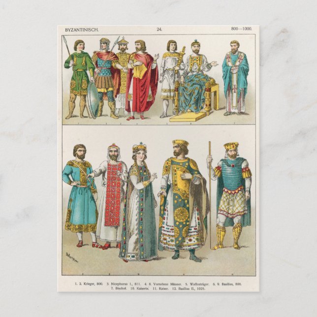 Cartão Postal Vestido no Tribunal Bizantino (Frente)