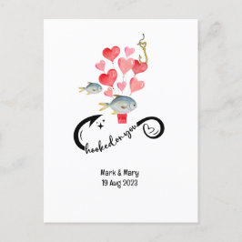 Cartão Postal Vestidos de vocês amantes da pesca Casamento Water