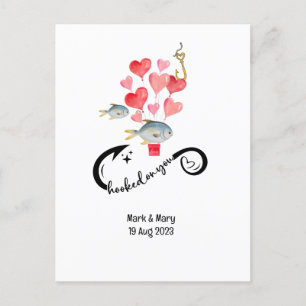 Cartão Postal Vestidos de vocês amantes da pesca Casamento Water