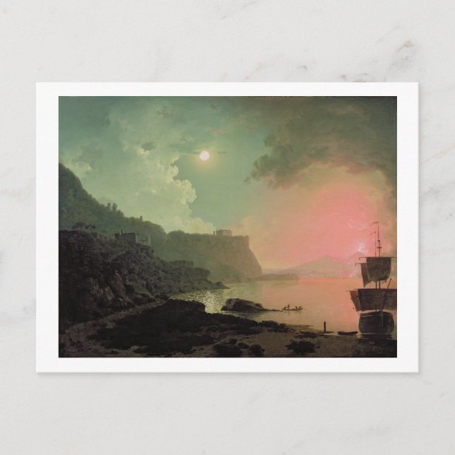 Cartão Postal Vesúvio de Posillipo, c.1788 (óleo no painel) (Frente)