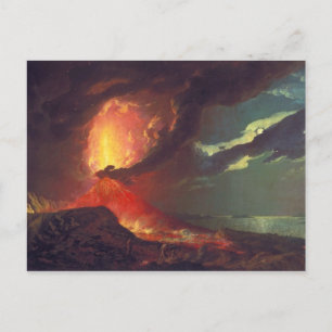 Cartão Postal Vesúvio em Erupção