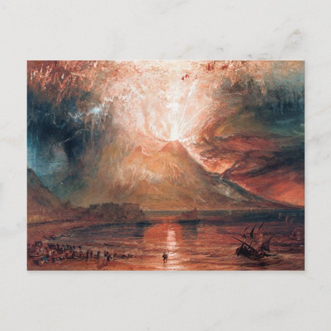 Cartão Postal Vesúvio em Erupção por J. W. Turner (1820) (Frente)