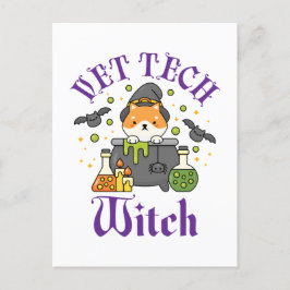 Cartão Postal Vet Tech Witnician Veterinary Technician Halloween