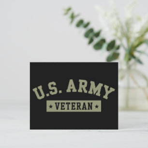 Cartão Postal Veterano do Exército dos EUA Bandeira Americana Am
