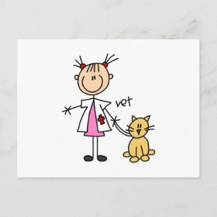 Cartão Postal Veterinário Boneco de Palito