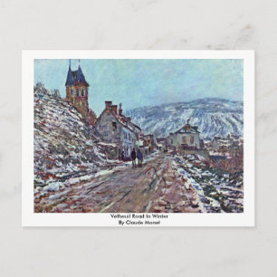 Cartão Postal Vétheuil Road In Winter Por Claude Monet
