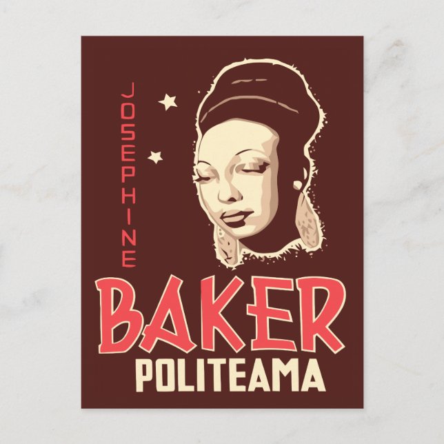 Cartão Postal Vetor Art Josephine Baker na Politeama (Frente)