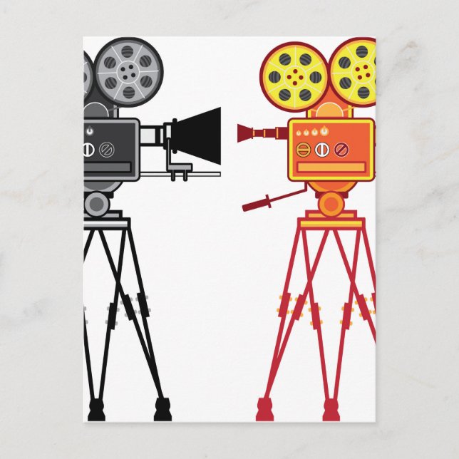 Cartão Postal Vetor de filmes para projetores de vídeo retrorref (Frente)