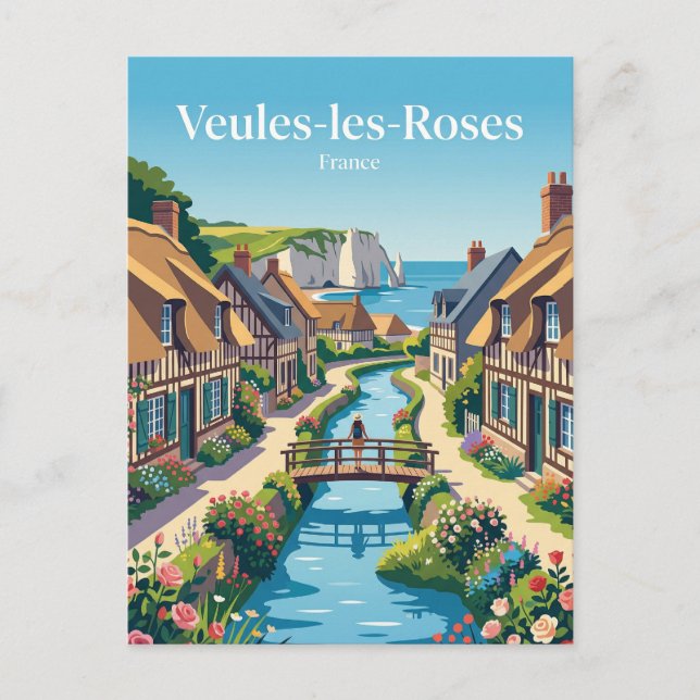 Cartão Postal Veules-les-Roses França (Frente)