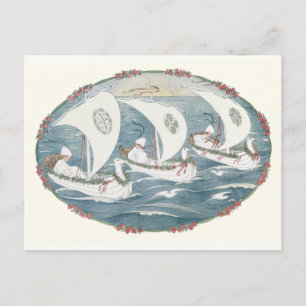 Cartão Postal Vi três navios por H. Willebeek Le Mair