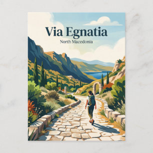 Cartão Postal Via Egnatia perto de Ohrid Macedônia do Norte