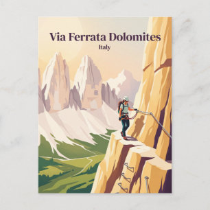 Cartão Postal Via Ferrata Dolomites Itália